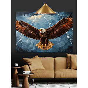 Gökyüzünde Yırtıcı Kartal Dekoratif Kanvas - Mdf Ahşap Tablo 35x50 cm