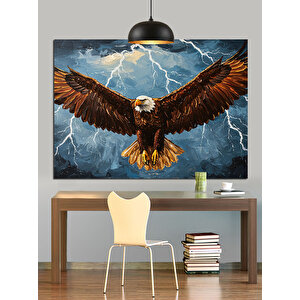 Gökyüzünde Yırtıcı Kartal Dekoratif Kanvas - Mdf Ahşap Tablo