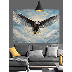 Gökyüzünde Uçan Kartal Dekoratif Kanvas - Mdf Ahşap Tablo 35x50 cm