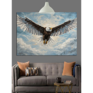 Gökyüzünde Uçan Kartal Dekoratif Kanvas - Mdf Ahşap Tablo 35x50 cm