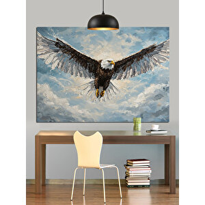 Gökyüzünde Uçan Kartal Dekoratif Kanvas - Mdf Ahşap Tablo 35x50 cm