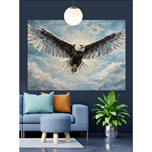 Gökyüzünde Uçan Kartal Dekoratif Kanvas - Mdf Ahşap Tablo