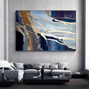 Lüks Mermer Duvar Dekoru; Lacivert Duvar Sanatı; Soyut Mermer Tablosu; Altın Mermer Kanvas