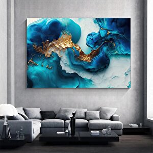 Lüks Mermer Duvar Dekoru; Lacivert Duvar Tablosu; Soyut Mermer Sanatı; Altın Mermer Kanvas