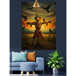 Kargalı Korkuluk Tarlası Dekoratif Kanvas - Mdf Ahşap Tablo 50x70 cm