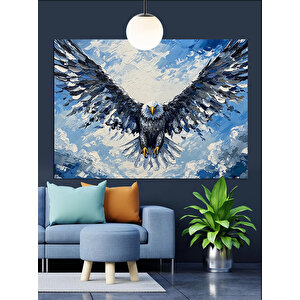 Mavi Gökyüzünde Kartal Dekoratif Kanvas - Mdf Ahşap Tablo 35x50 cm