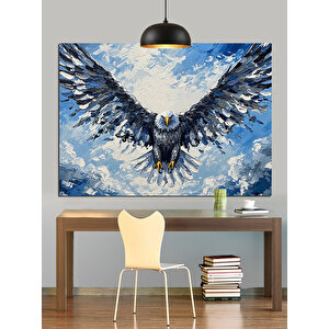 Mavi Gökyüzünde Kartal Dekoratif Kanvas - Mdf Ahşap Tablo 70x100 cm