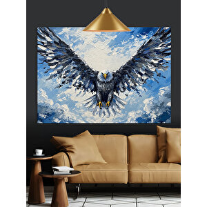 Mavi Gökyüzünde Kartal Dekoratif Kanvas - Mdf Ahşap Tablo 70x100 cm