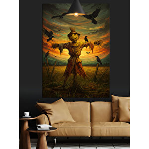 Kargalı Korkuluk Tarlası Dekoratif Kanvas - Mdf Ahşap Tablo