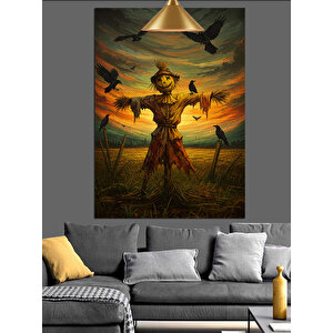 Kargalı Korkuluk Tarlası Dekoratif Kanvas - Mdf Ahşap Tablo