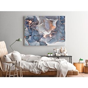 Mermer Sanat | Mavi Mermer Kanvas | Altın Mermer 80x120 cm