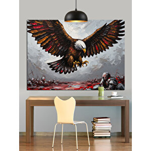 Kayalıklar Üzerinde Kartal Dekoratif Kanvas - Mdf Ahşap Tablo