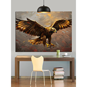Kanatlarını Açan Kartal Dekoratif Kanvas - Mdf Ahşap Tablo 35x50 cm