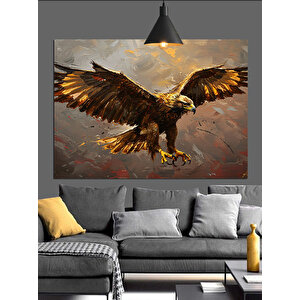 Kanatlarını Açan Kartal Dekoratif Kanvas - Mdf Ahşap Tablo