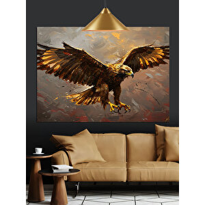 Kanatlarını Açan Kartal Dekoratif Kanvas - Mdf Ahşap Tablo 50x70 cm