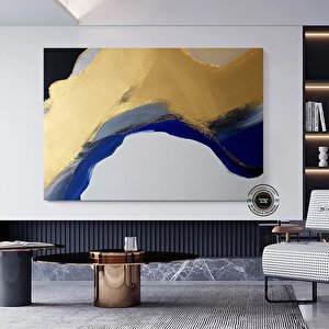 Lüks Mermer Duvar Dekoru, Lacivert Duvar Sanatı, Soyut Mermer Sanatı, Alkol Mürekkep Sanatı 30x40 cm