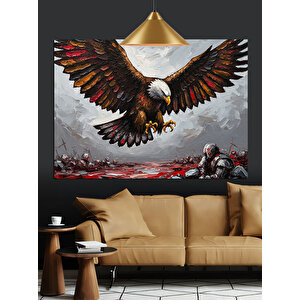 Kayalıklar Üzerinde Kartal Dekoratif Kanvas - Mdf Ahşap Tablo 50x70 cm