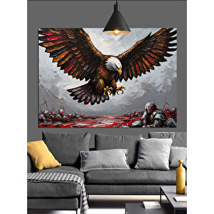 Kayalıklar Üzerinde Kartal Dekoratif Kanvas - Mdf Ahşap Tablo 50x70 cm