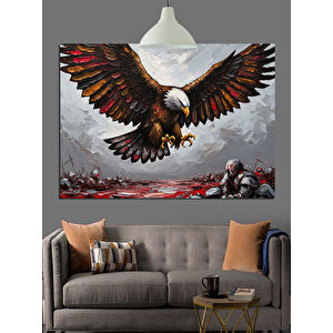 Kayalıklar Üzerinde Kartal Dekoratif Kanvas - Mdf Ahşap Tablo 50x70 cm