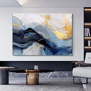 Lüks Mermer Dekor; Lacivert & Altın Mermer 50x70 cm