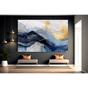 Lüks Mermer Dekor; Lacivert & Altın Mermer 50x70 cm