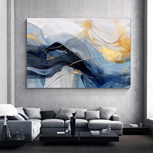 Lüks Mermer Dekor; Lacivert & Altın Mermer