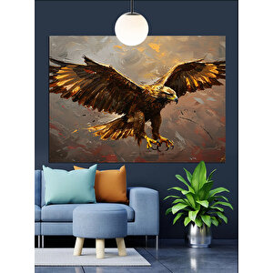 Kanatlarını Açan Kartal Dekoratif Kanvas - Mdf Ahşap Tablo 70x100 cm