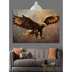 Kanatlarını Açan Kartal Dekoratif Kanvas - Mdf Ahşap Tablo