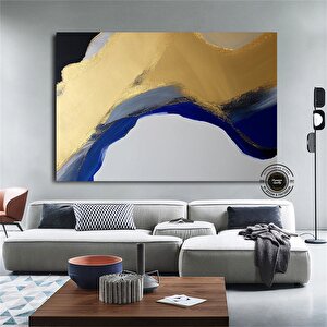 Lüks Mermer Duvar Dekoru, Lacivert Duvar Sanatı, Soyut Mermer Sanatı, Alkol Mürekkep Sanatı 60x120 cm