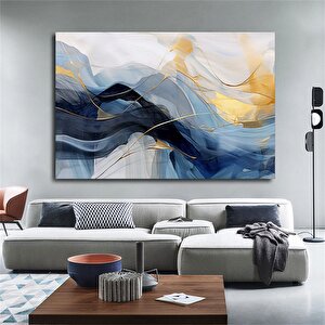 Lüks Mermer Dekor; Lacivert & Altın Mermer 70x150 cm