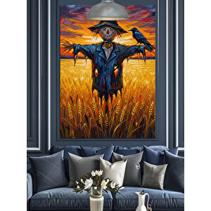 Kargalı Korkuluk Tarlası Dekoratif Kanvas - Mdf Ahşap Tablo