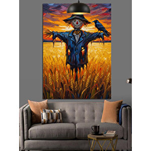 Kargalı Korkuluk Tarlası Dekoratif Kanvas - Mdf Ahşap Tablo