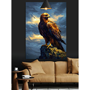Altın Tüylü Kartal Dekoratif Kanvas - Mdf Ahşap Tablo 70x100 cm