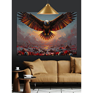 Uçan Kartal Manzara Dekoratif Kanvas - Mdf Ahşap Tablo 70x100 cm