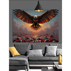 Uçan Kartal Manzara Dekoratif Kanvas - Mdf Ahşap Tablo 70x100 cm