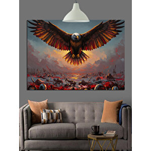 Uçan Kartal Manzara Dekoratif Kanvas - Mdf Ahşap Tablo 35x50 cm