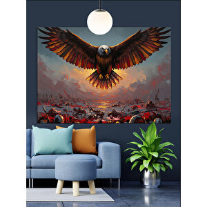 Uçan Kartal Manzara Dekoratif Kanvas - Mdf Ahşap Tablo