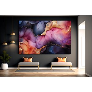 Büyük Lüks Kanvas, Duvar Sanatı Kanvas, Pembe Ve Altın Mermer Duvar Sanatı, Altın Parlak Poster