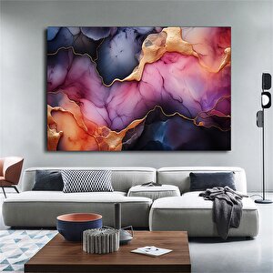 Büyük Lüks Kanvas, Duvar Sanatı Kanvas, Pembe Ve Altın Mermer Duvar Sanatı, Altın Parlak Poster 90x180 cm