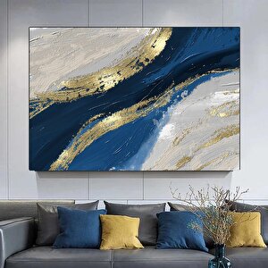 Lüks Mermer Duvar Dekoru, Lacivert Duvar Sanatı, Soyut Mermer Duvar Sanatı, Alkollü Mürekkep Sanatı 40x60 cm