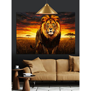 Güçlü Ve Gururlu Aslan Dekoratif Kanvas - Mdf Ahşap Tablo 25x35 cm