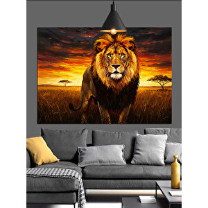 Güçlü Ve Gururlu Aslan Dekoratif Kanvas - Mdf Ahşap Tablo 25x35 cm