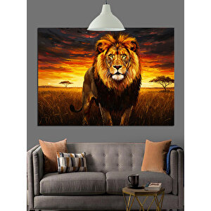 Güçlü Ve Gururlu Aslan Dekoratif Kanvas - Mdf Ahşap Tablo 25x35 cm
