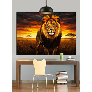 Güçlü Ve Gururlu Aslan Dekoratif Kanvas - Mdf Ahşap Tablo