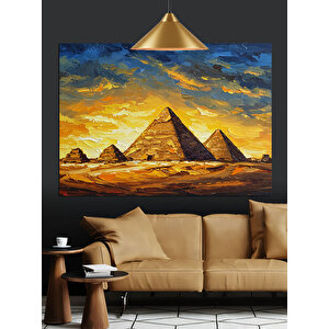 Güneş Altında Mısır Piramitleri Dekoratif Kanvas - Mdf Ahşap Tablo 25x35 cm