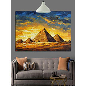 Güneş Altında Mısır Piramitleri Dekoratif Kanvas - Mdf Ahşap Tablo
