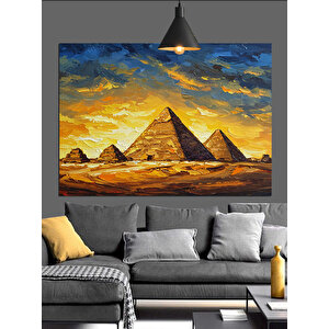 Güneş Altında Mısır Piramitleri Dekoratif Kanvas - Mdf Ahşap Tablo 35x50 cm