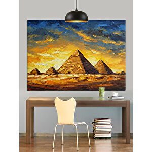 Güneş Altında Mısır Piramitleri Dekoratif Kanvas - Mdf Ahşap Tablo