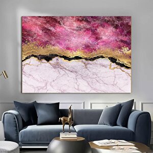 Büyük Kanvas, Kanvas Sanatı, Duvar Sanatı Kanvası, Pembe Ve Altın Mermer Duvar Sanatı 30x40 cm