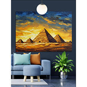 Güneş Altında Mısır Piramitleri Dekoratif Kanvas - Mdf Ahşap Tablo 50x70 cm